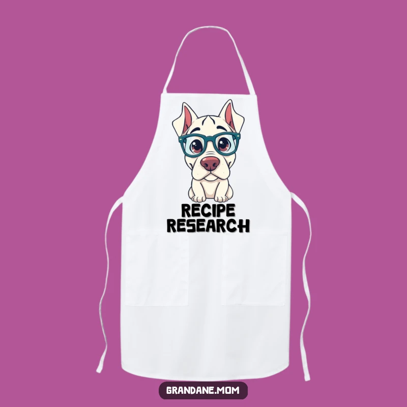 Funny Curious Grand Dane Apron: Oversized Glasses Kitchen Wear - Hilarious Chef Gift