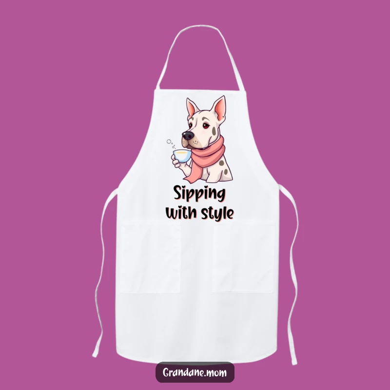 Funny Grand Dane Chef Apron - Humorous Dog Lover Kitchen Gift for Cooks