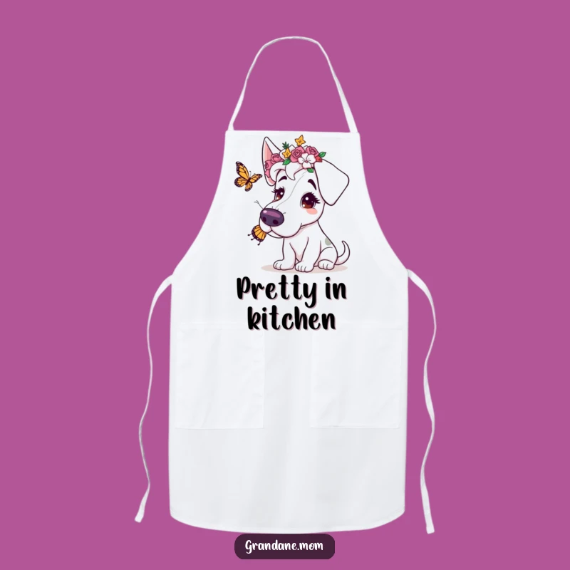 Funny Grand Dane Flower Crown Apron: Cook with Gentle Flair