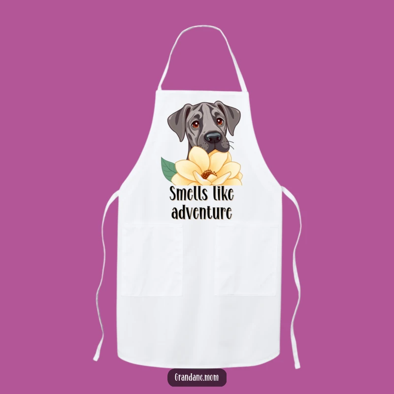 Funny Great Dane Flower Peek Apron: Garden or Kitchen Fun