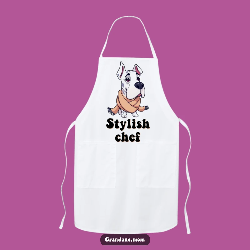 Funny Grand Dane Apron: Fashionable Scarf, Chic Kitchen Gift for Dog Lovers