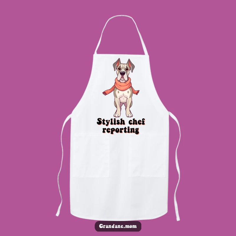 Funny Grand Dane Fashion Apron: Elegant Scarf Chef Gift