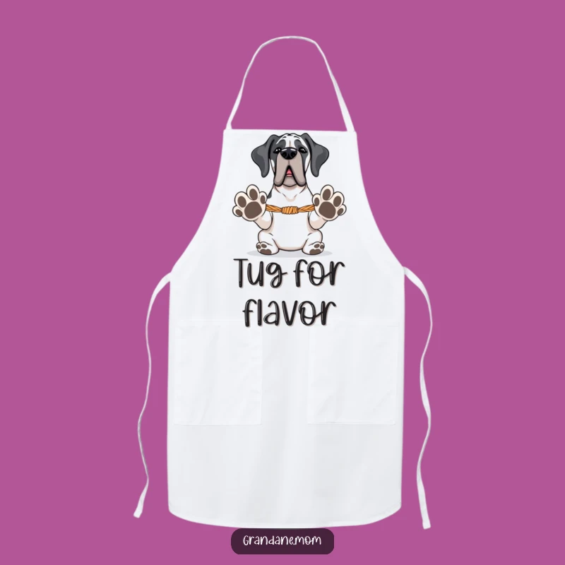 Funny Grand Dane Apron: Tug-of-War Ready, Playful Kitchen Gift for Dog Lovers