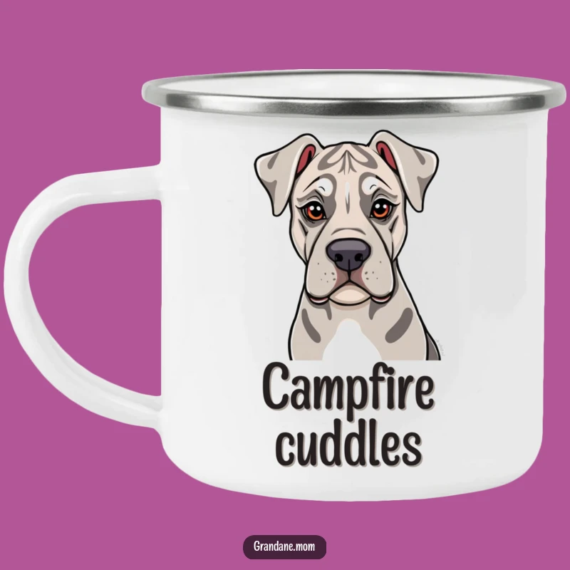 Soulful Funny Grand Dane Camping Mug: Gentle Lick Outdoor Drinkware for Dog Lovers