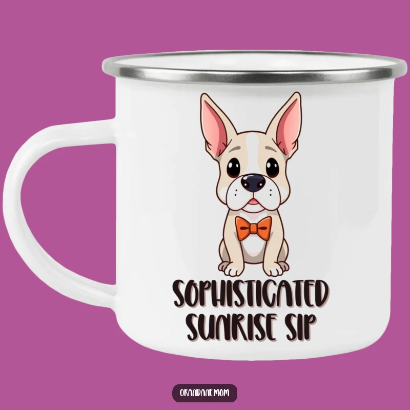 Funny Distinguished Dane Camping Mug: Elegant Bow Tie Outdoor Companion Gift