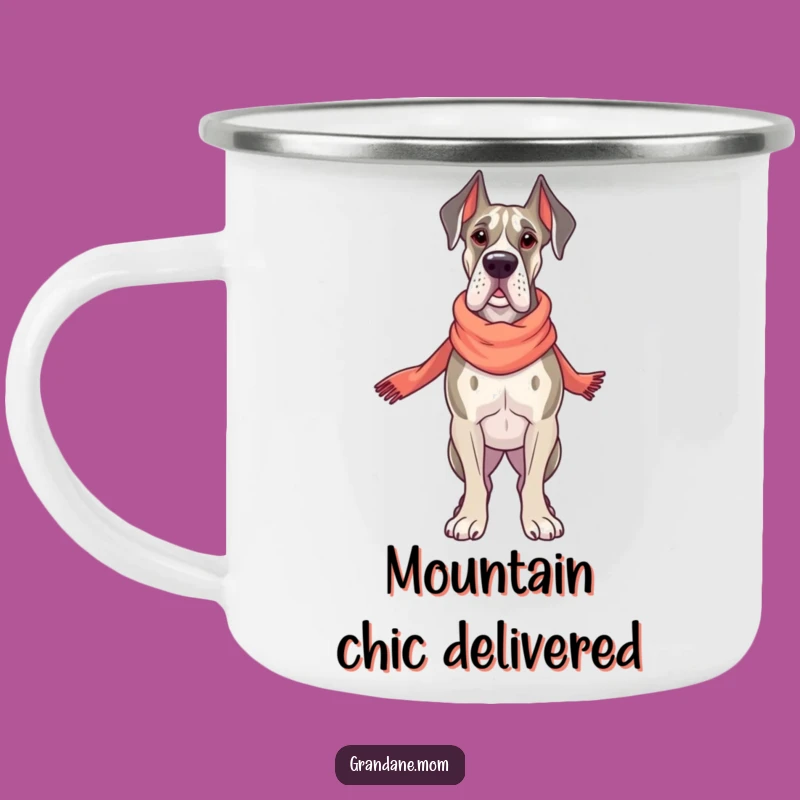Funny Grand Dane Trail Style Mug: Elegant Scarf Camp Gift