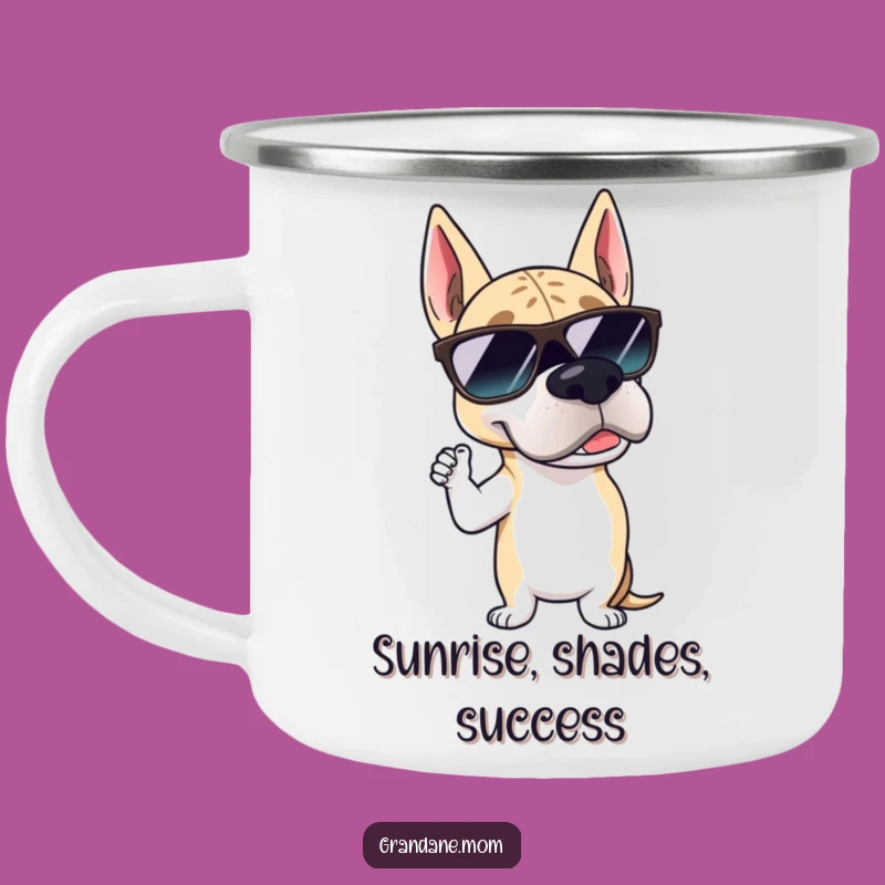 Cool Funny Grand Dane Sunglasses Camping Mug: Sip Suave Outdoors - Great Dog Lover Gift
