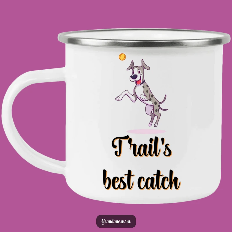 Durable Great Dane Camping Mug: Funny Leaping Dog for Adventures
