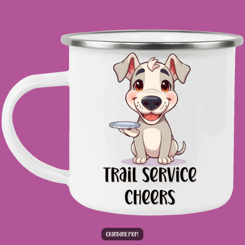 Funny Grand Dane Tray Camping Mug: Happy Dog Cup, Cheerful Outdoor Gift