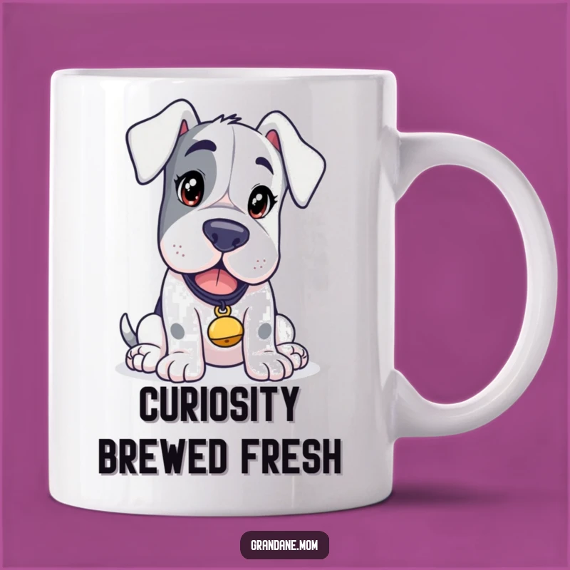 Funny Grand Dane Curious Mug: Tinkling Dog Bell Gift for Intrigue
