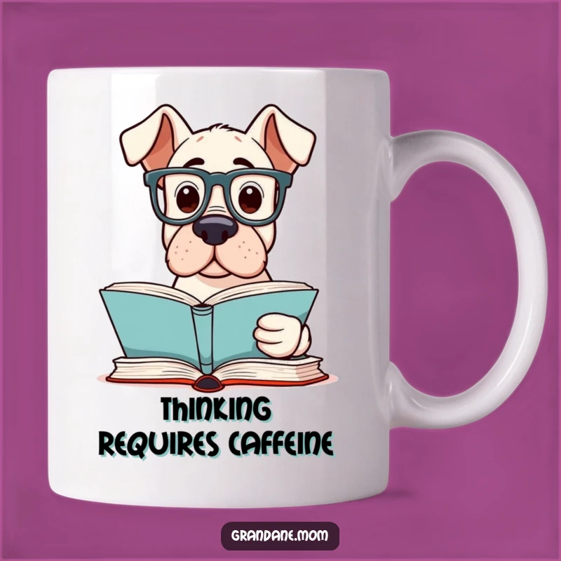 Funny Grand Dane Reader Mug: Intellectual Pup Coffee Cup - A Perfect Funny Gift!