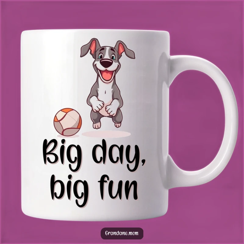 Funny Great Dane Fetch Ball Mug: Hilarious Playtime Fun Gift