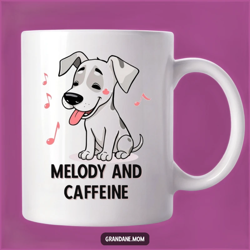 Funny Great Dane Musician Mug: A Harmonious Hound's Joyful Song, Perfect Funny Gift