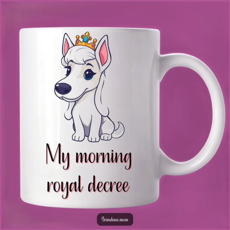 Funny Regal Grand Dane Tiara Mug: Royal Pup Humor - Perfect Gift for Dog Queens