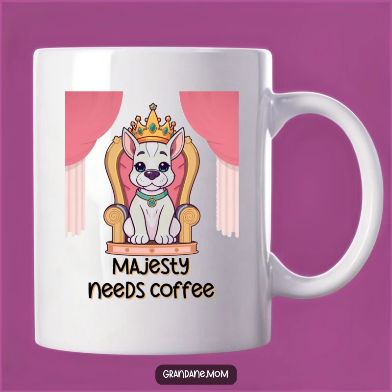 Funny Grand Dane King Mug: Regal Canine Crowned Majesty - A Perfect Funny Gift!