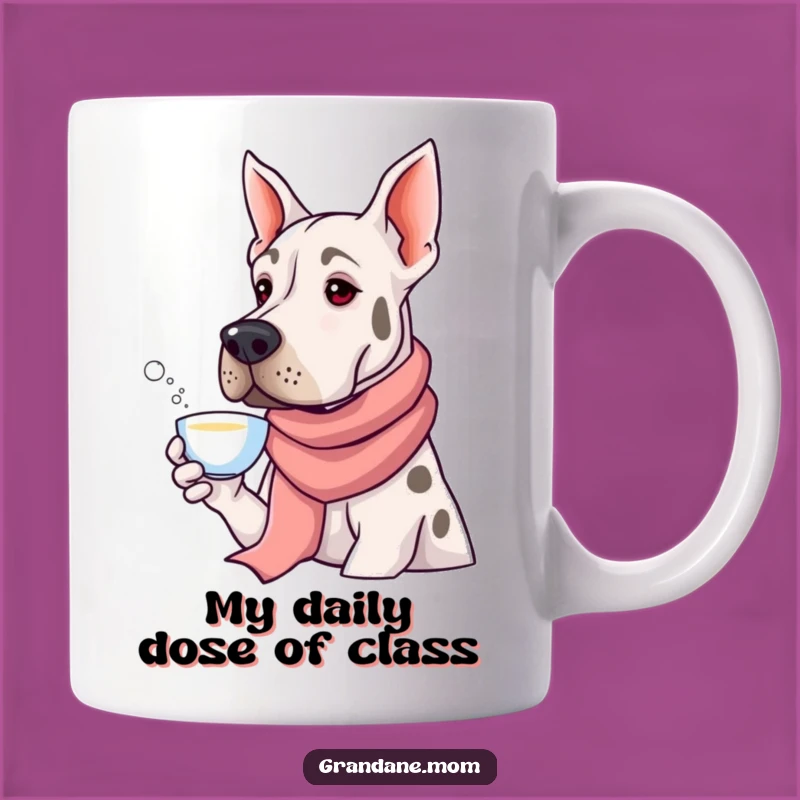 Funny Grand Dane Sips Tea Mug - Elegant Dog Lover Gift for Sophisticated Humor