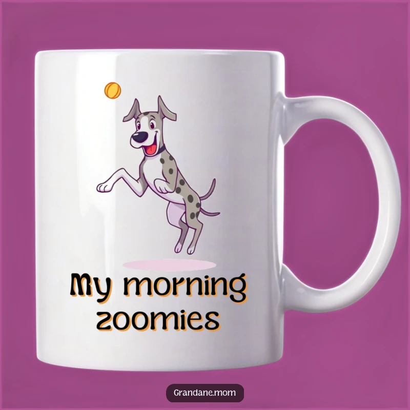 Funny Great Dane Mug: Leaping Dog Toy Catcher, Active Gift for Dane Lovers