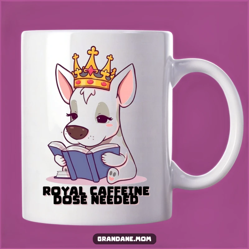 Funny Grand Dane Scholar Mug: Royal Dog Bookworm Gift for Him