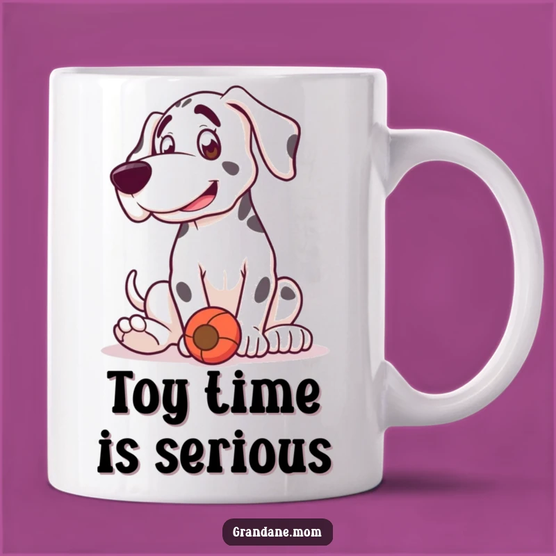 Funny Grand Dane Mug: Playful Toy Lover, Perfect Fun Gift for Large Dog Owners