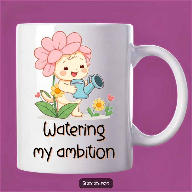 Funny Daniff Gardener Mug: Cheerful Canine Watering Flowers Gift