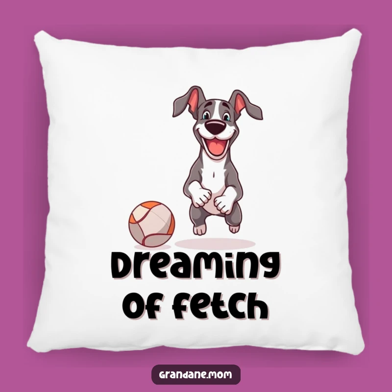Cozy Funny Great Dane Fetch Ball Pillow: Comfort & Canine Comedy