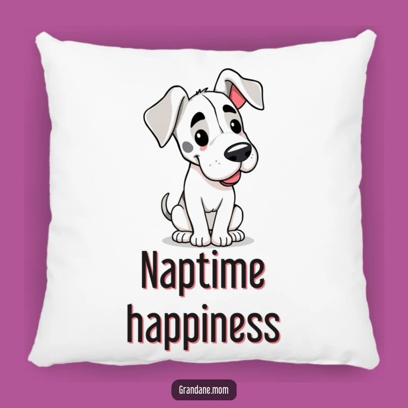 Cozy Funny Happy Grand Dane Floppy Ears Pillow - Plush Comfort & Humorous Gift