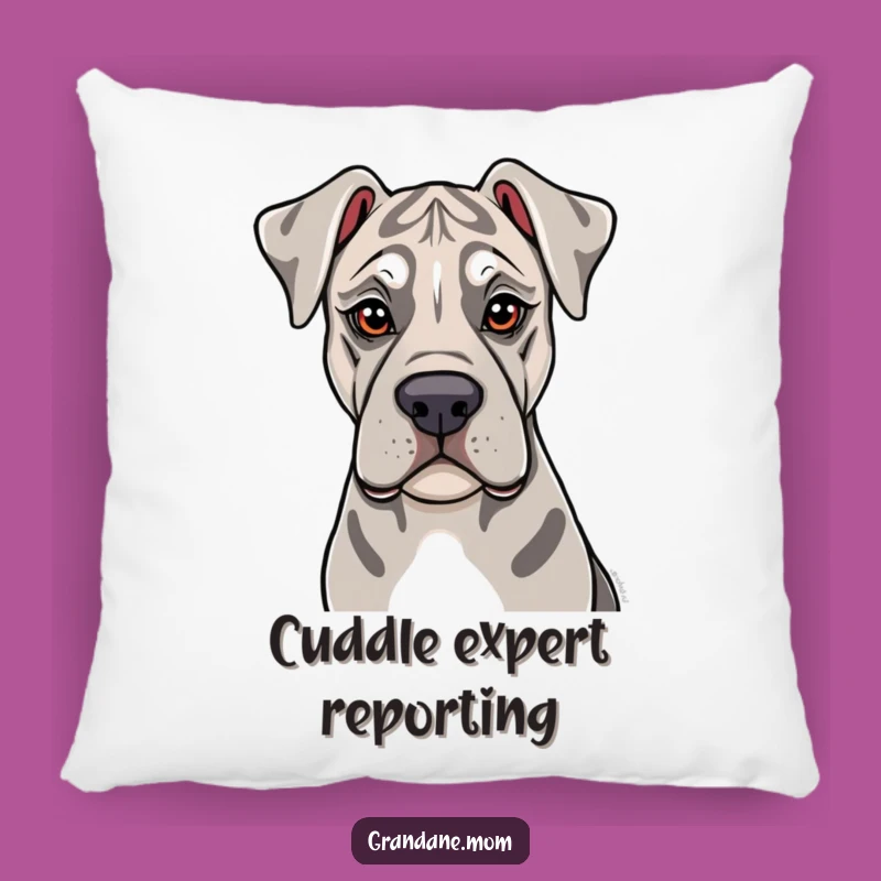 Cozy Funny Soulful Grand Dane Pillow: Gentle Lick Comfort Decorative Pillow