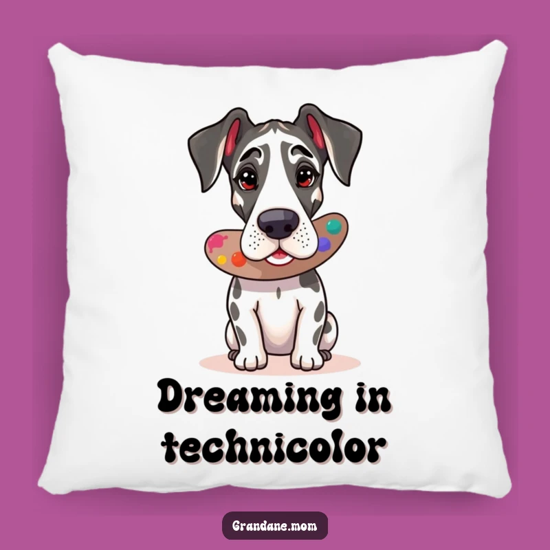 Funny Great Dane Artist Pillow: Cozy Comfort for Creative Souls, Perfect Gift