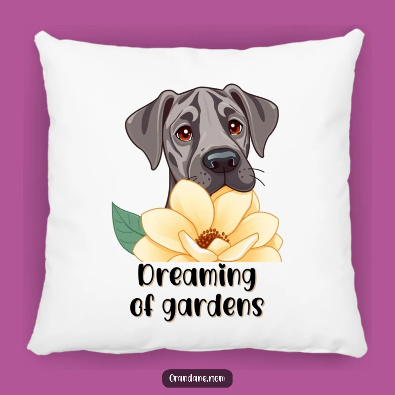 Cozy Funny Great Dane Flower Peek Pillow: Soft Comfort & Canine Charm