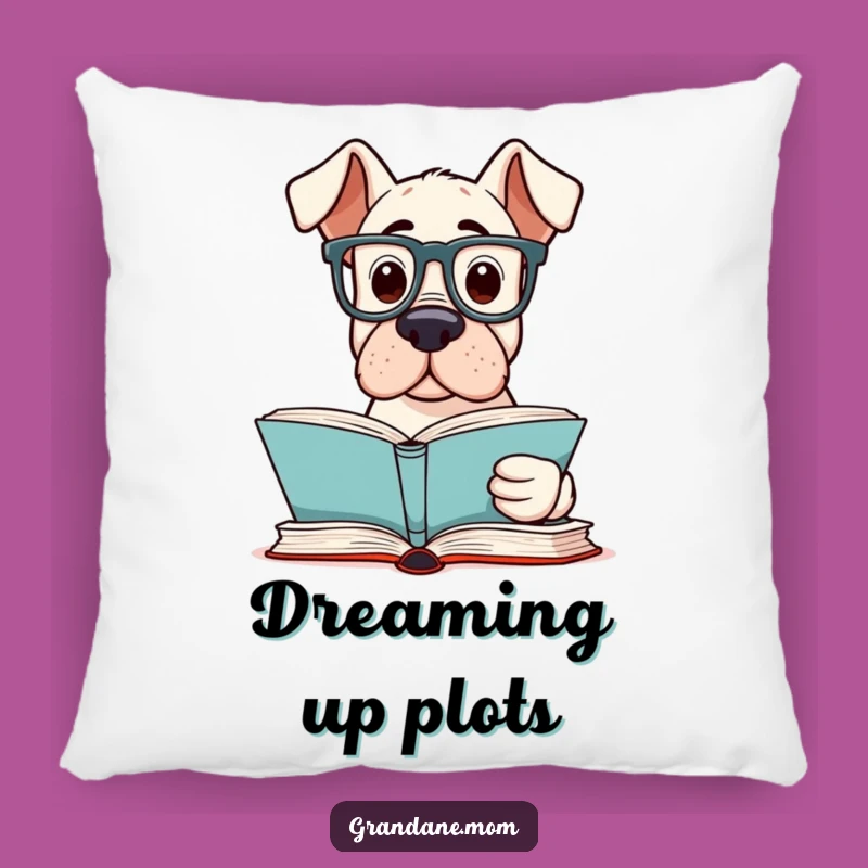 Funny Grand Dane Reader Pillow: Cozy Intellectual Accent Pillow - A Perfect Funny Gift!