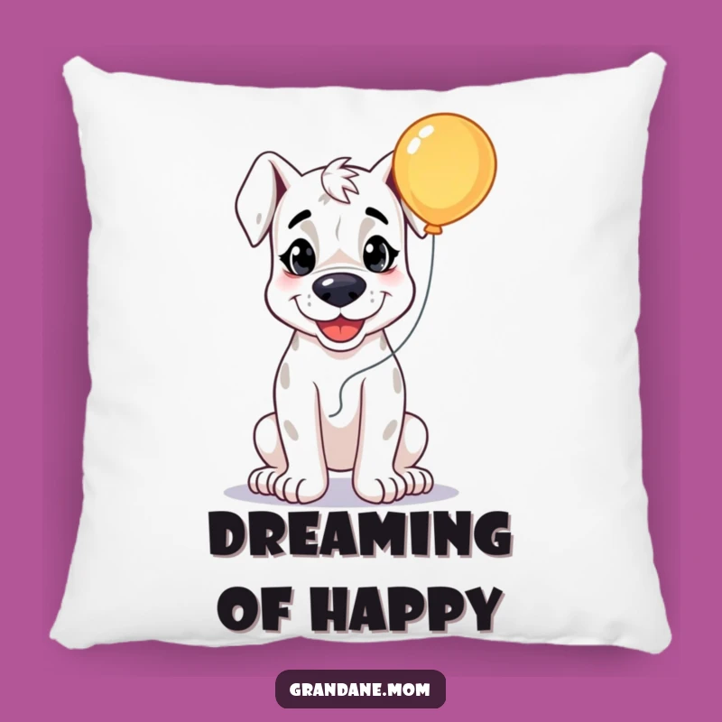 Funny Grand Dane Joy Pillow: Cozy Happy Balloon Accent Gift