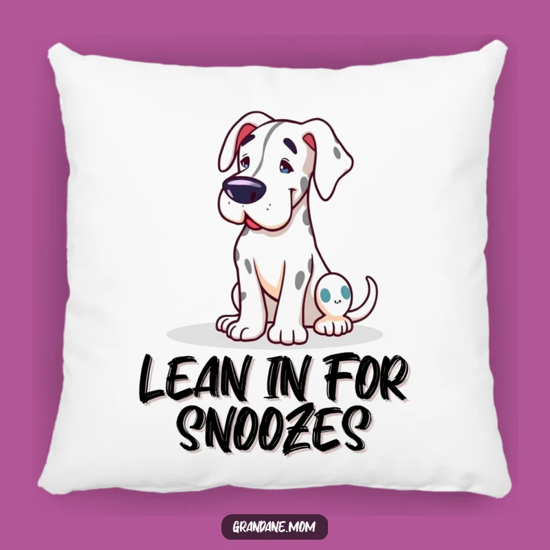 Funny Grand Dane Pillow: Cozy Lean Comfort, Adorable Funny Gift for Any Room