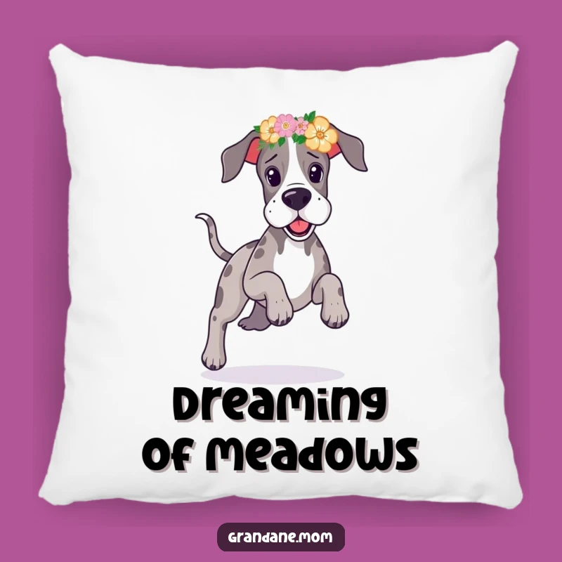 Funny Great Dane Floral Headband Pillow: Cozy Up with Playful Charm, A Soft Funny Gift