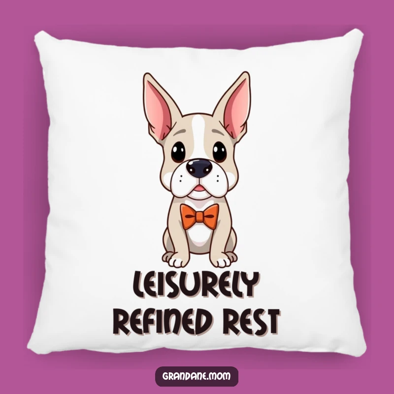 Funny Distinguished Dane Pillow: Cozy Bow Tie Dog Comfort Gift