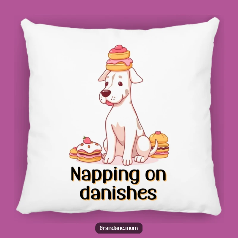Funny Grand Dane Pastry Pillow: Graceful Dog Accent, Sweet Home Decor Gift