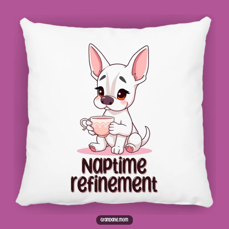 Funny Grand Dane Teacup Pillow: Cozy Comfort for Gentle Giant Lovers