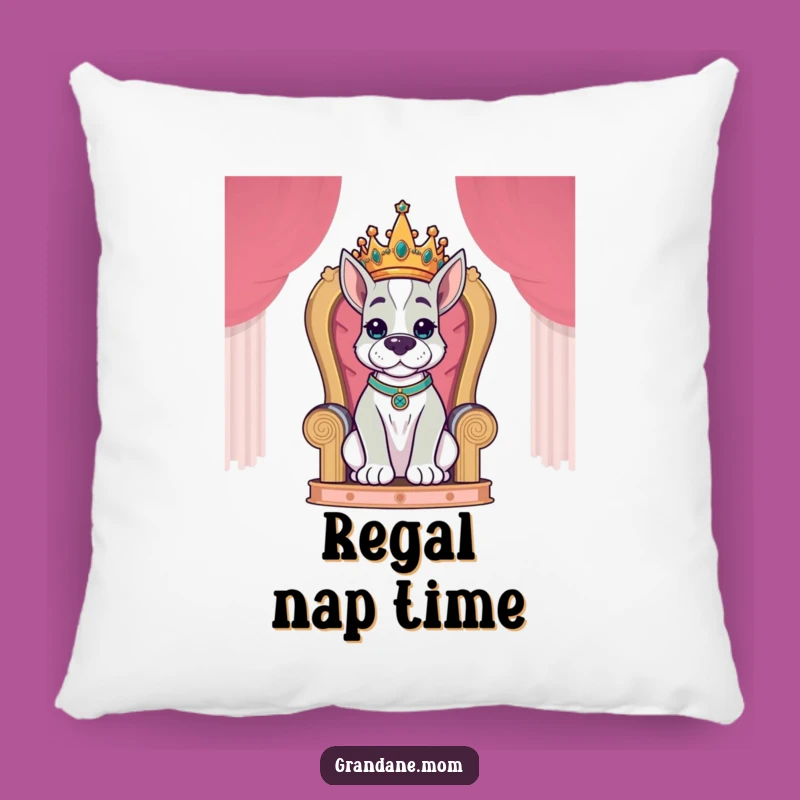 Funny Grand Dane King Pillow: Royal Canine Accent Pillow - A Perfect Funny Gift!
