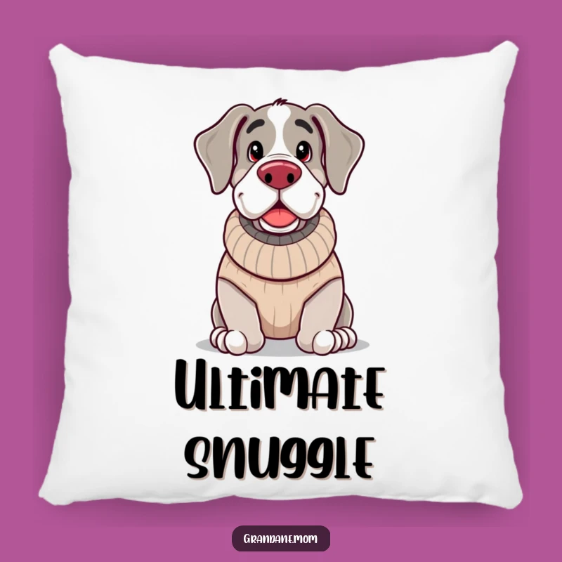 Funny Cozy Grand Dane Pillow: Snuggle Up with Canine Comfort!