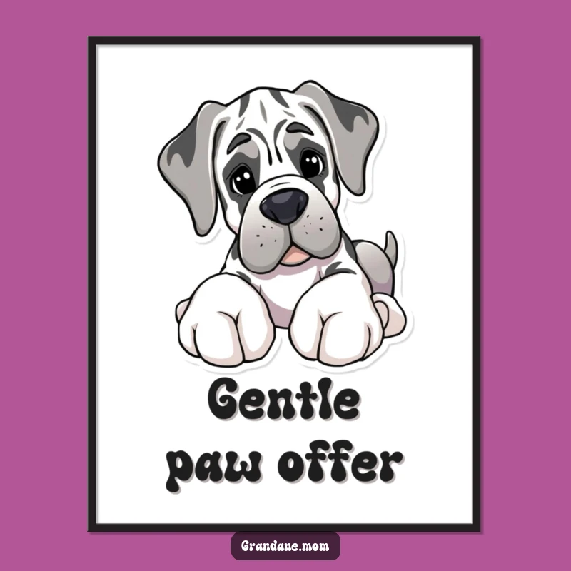 Instant Gentle Giant Grand Dane Art - Humorous Digital Download Gift