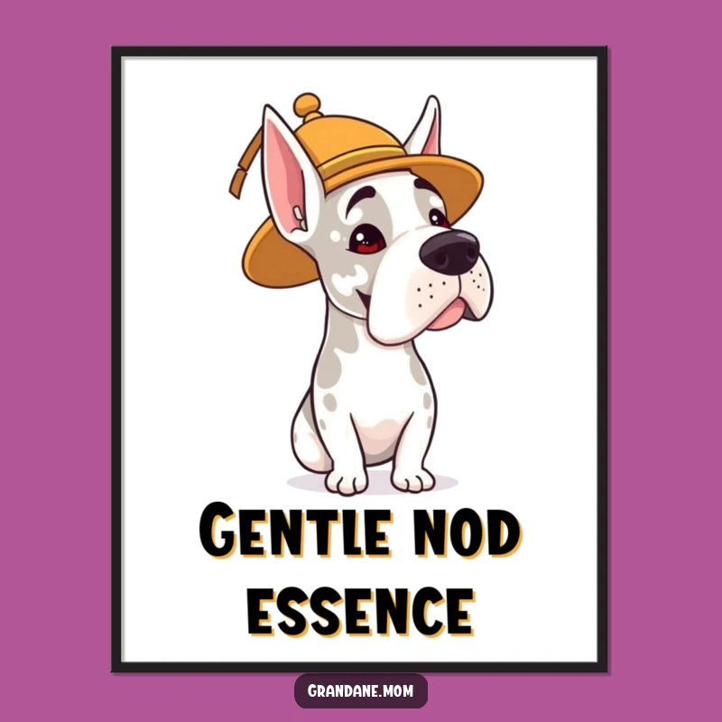 Instant Whimsical Grand Dane Hat Art - Quirky Digital Download Gift