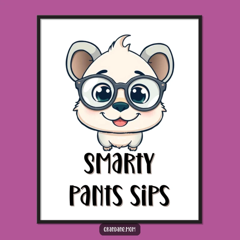 Funny Daniff Spectacles Digital Art Print - Curious Scholar Decor Gift