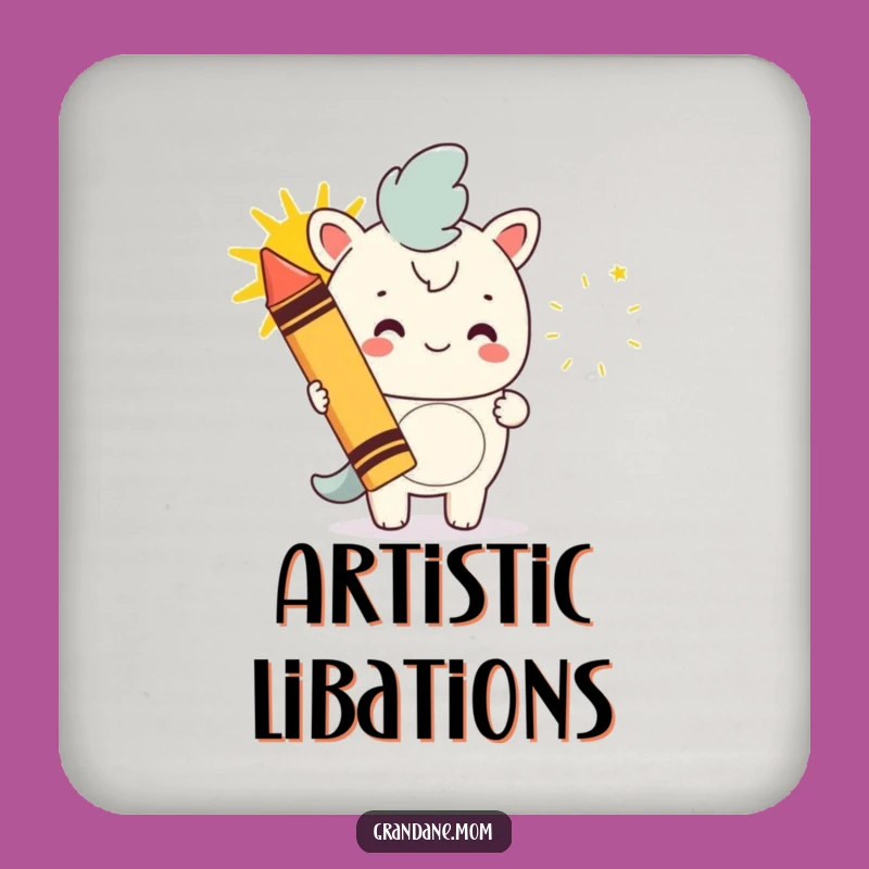 Funny Daniff Artist Coaster: Protect Surfaces with Sunny Canine Art