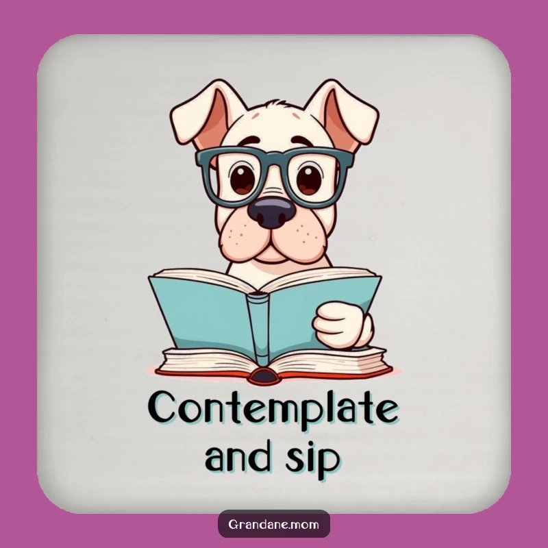 Funny Grand Dane Reader Coaster: Protect Surfaces with Smart Style - A Great Funny Gift!