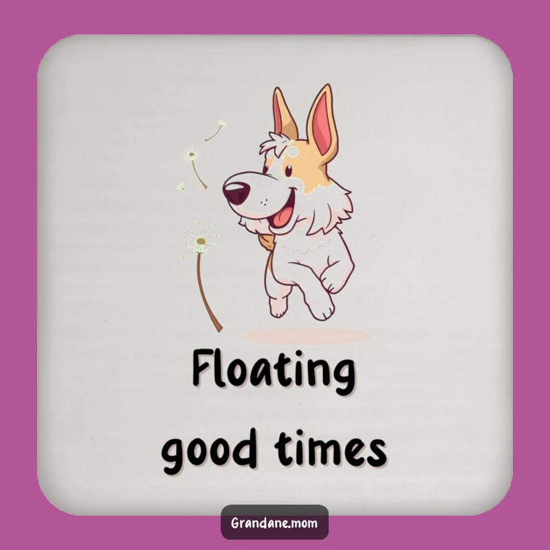 Funny Grand Dane Dandelion Drink Coaster - Protect Surfaces Hilariously