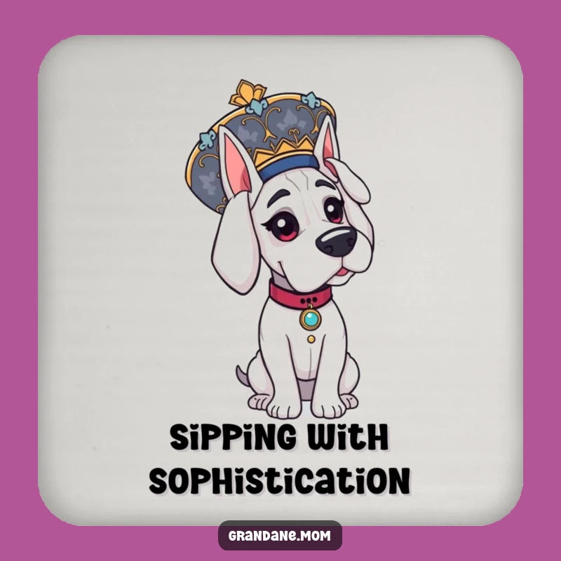 Funny Grand Dane Hat Coaster: Elegant Dog Decor, Perfect Funny Gift