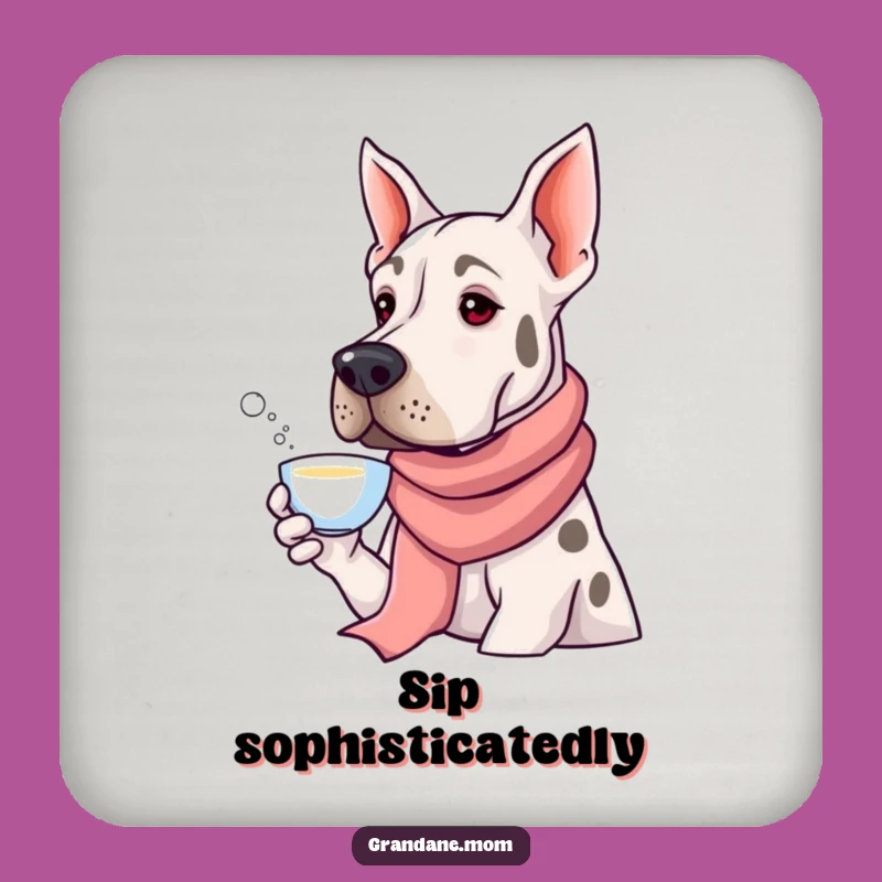Funny Grand Dane Tea Coaster Set - Elegant Dog Protection for Humorous Homes