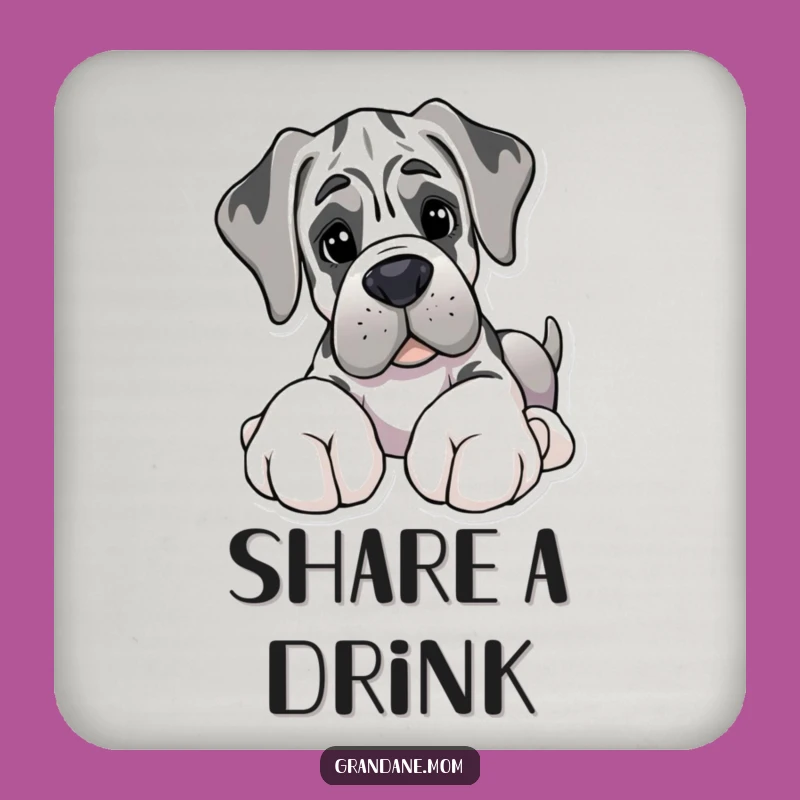 Gentle Protection Funny Grand Dane Toy Coaster - Humorous Table Gift