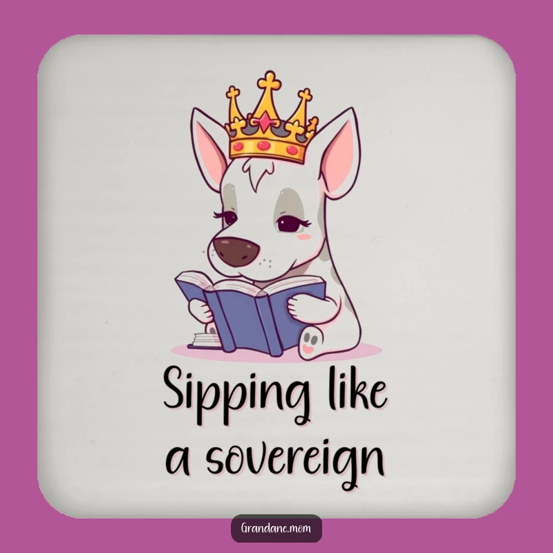 Funny Grand Dane Royal Coasters: Crowned Reader Table Protection Gift