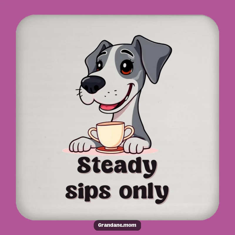 Funny Great Dane Teacup Balance Coaster: Protect Surfaces with Canine Charm