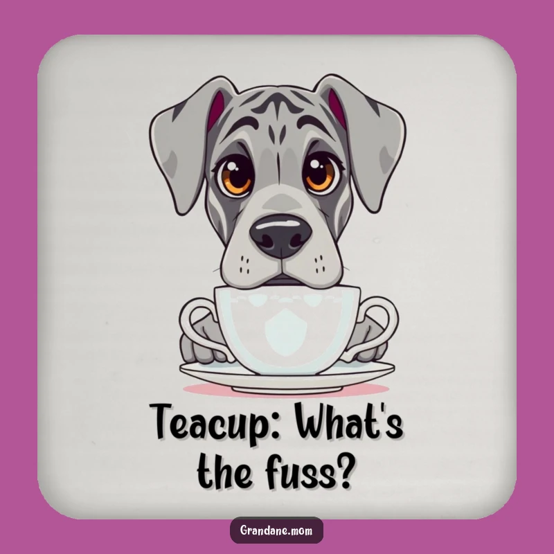 Funny Grand Dane Tea Coaster: Protect Surfaces with a Curious Dog, Great Funny Gift